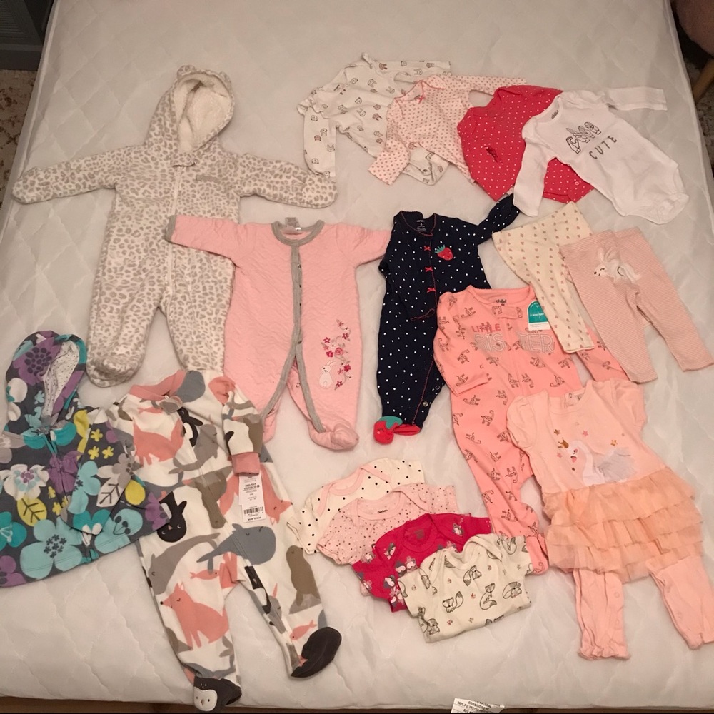 Huge lot baby girl clothes for cold weather brand new to excellent condition